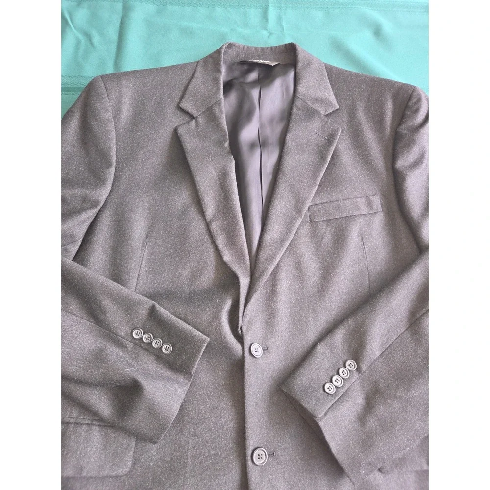 Jos. A. Bank Mens 46L Charcoal Gray Wool Cashmere 2-Button Blazer Sport Coat